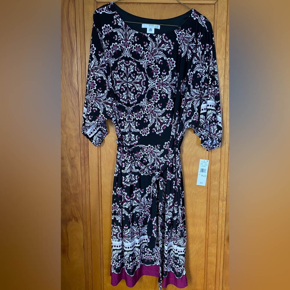Studio One New York.  Black/plum dress.